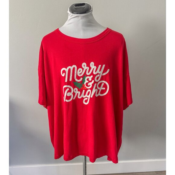 Old Navy Merry and Bright Christmas Tee - Size 3X - Picture 2 of 8